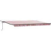 vidaXL Uitschuifbare luifel Rood en Wit 500 × 300 cm Polyester