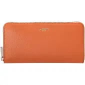Lacoste Leren portemonnee Champs-Élysées Zip Wallet Blossom abrikoos