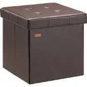 Casaria Poef met Opbergruimte - 40x40x40cm 40L Kunstleer – Bruin