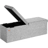 Casaria Bank Licht Grijs 115x38x38cm met Scharnierend Deksel