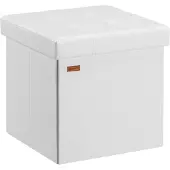 Casaria Poef Wit kunstleer 38x38x38cm inklapbaar