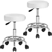 Casaria Kruk op Wielen - 2 Stuks Draaibaar Hoogte 51-65 cm – Wit