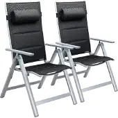 Casaria Tuinstoel Bern Premium 2 stuks Zilver