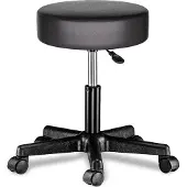 Casaria Verstelbare Draaikruk - 46/60cm Zithoogte – 1 Stuks Zwart