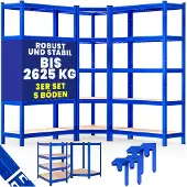 Monzana Stellingkast en hoekrekken set van 3 Blauw 875kg per stuk