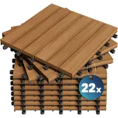Casaria Houten tegel acaciahout set van 22 30x30cm
