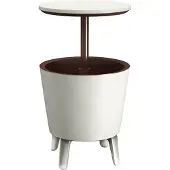 Keter Drankkoeler Bijzettafel Wit/Bruin Ø50cm 30L