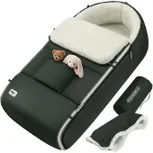 Monzana Voetenzak voor kinderwagen Grijsgroen gevoerd incl tas
