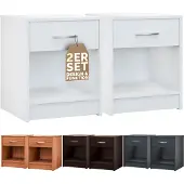 Casaria Nachtkastje Hamburg set van 2 Wit 50x40x35cm