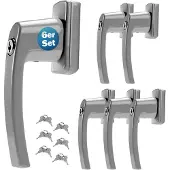 Monzana Raamsluiting met Slot 6 stuks Zilver