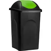 Stefanplast Vuilnisbak Zwart/Groen Kunststof 60L