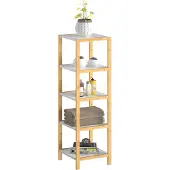 Casaria Kast met 5 planken - Bamboe wit - 140x33x34 cm