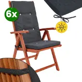 Detex Stoelkussen Vanamo 6 stuks Antraciet