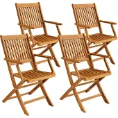 Casaria Tuinstoel Sydney Set van 4 Acacia FSC-gecertificeerd