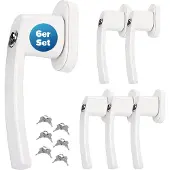 Monzana Raamsluiting met Slot 6 stuks Wit