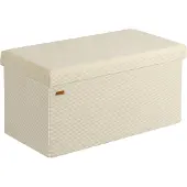 Casaria Opbergbank Beige Koord 76x38x38cm MDF opvouwbaar