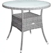 Casaria Polyrotan Balkontafel Grijs Ø80cm
