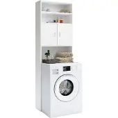 Casaria Wasmachinekast Neapel Wit 185x63x20cm