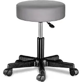 Casaria Verstelbare Draaikruk - 46/60cm Zithoogte – 1 Stuks Grijs