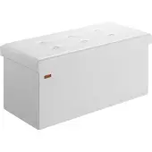 Casaria Opbergkist Wit MDF Kunstleer 80x40x40cm 100L