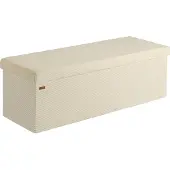 Casaria Opbergbank Beige Koord 114x38x38cm MDF opvouwbaar