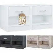 Casaria Nachtkastje Kiel set van 2 Wit 41x39x28cm