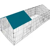Cadoca Buitenverblijf voor konijnen Groen 180x75x75cm Bescherming tegen de zon