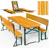Casaria Picknicktafel – 2 Banken 1 Tafel – Inklapbaar - 170 cm - Bruin
