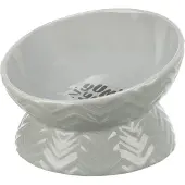 Trixie verhoogde voerbak/waterbak keramiek grijs - 350 ml 17 cm - Hondenvoer