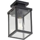 QAZQA Moderne buiten plafondlamp zwart met bewegings- en schemersensor IP44 - Rotterdam