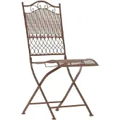 CLP Kiran Tuinstoel - Opvouwbaar - Metalen stoel - Art nouveau - antiek bruin