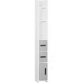 Kleankin -Badkamerkast-Hout-15x17x120cm-Grijs