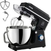 Vevor Standmixer Deegblender 1400W 7,84L met Kantelbare Kop RVS Kom Deeghaak Garde Schraper Huishoudelijke Keukenmachine voor Bakken en Mixen Zwart