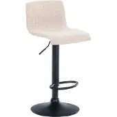 CLP Hover Barkruk - Stof Metaal mat zwart creme