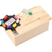 Coppens Domino dubbel 12 Mexican Train in houten kist |