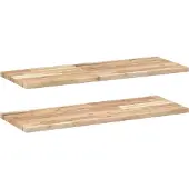 vidaXL Wandschappen 2 st zwevend 100x30x2 cm onbehandeld acaciahout