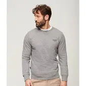 Superdry Essential Logo Sweatshirt met Ronde Hals Grijs Grootte: Xxl