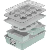 Tefal Ceramik Bakvorm - 8-delige Set - Muffinvorm, Cakevorm, Koelrek - Non-Stick Coating - PFAS-vrij