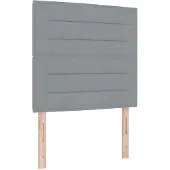 vidaXL LED Hoofdbord met LED-stripverlichting Lichtgrijs 100 cm Stof