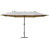 Outsunny dubbelzijdige parasol - Staal - 460x270x240cm - Café