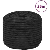 vidaXL Boottouw 14 mm 25 m polypropeen zwart