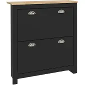 HOMCOM -Klapbare schoenenkast-MDF-79x23x90,5cm-Zwart
