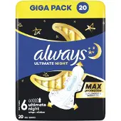 Always Ultimate Night Maandverband Met Vleugels - Maat 6 - 3 x 20 stuks