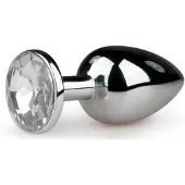EasyToys - metalen anale plug (zilver-wit)