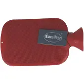 Fashy warm water kruik - dubbelzijdig geribbeld - cranberry - 2 liter