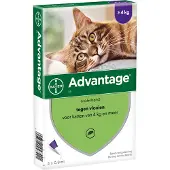 Advantage Anti Vlooiendruppels 80 Kat vanaf 4 kg 4 pipetten