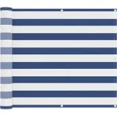 vidaXL Balkonscherm Blauw en Wit 100 x 600 cm Oxford Stof