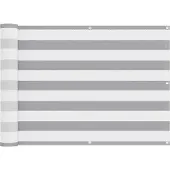 vidaXL Balkonscherm Lichtgrijs en wit 75 x 500 cm