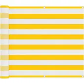vidaXL Balkonscherm Geel en Wit 100 x 500 cm Oxford Stof