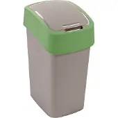Curver Flip Bin - Prullenbak - 9L - Zilvergroen - Duurzaam Design